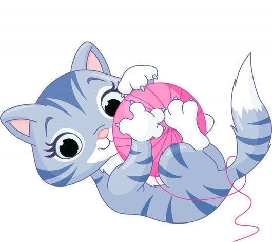 Playful Grey Tabby Kitten Wall Decal