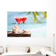 Red Drink Beach Wall Decal