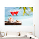 Red Drink Beach Wall Decal