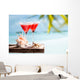 Red Drink Beach Wall Decal