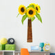 Sunflowers Bottle Wall Decal