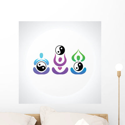 Meditation-signs Wall Decal shown on a wall