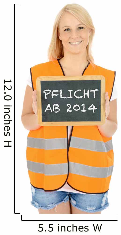 Frau Warnweste Mit Schild Wall Decal