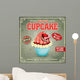 Vintage Pink Cupcake Poster Design Wall Decal