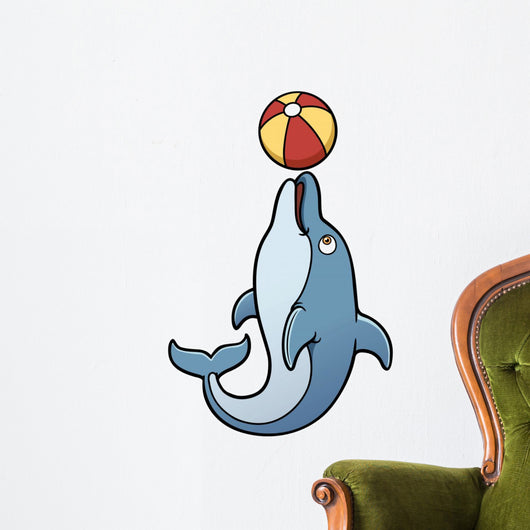 Vector Illustration Cartoon Dolphin Wall Decal