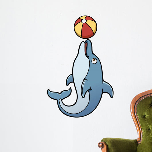 Vector Illustration Cartoon Dolphin Wall Decal