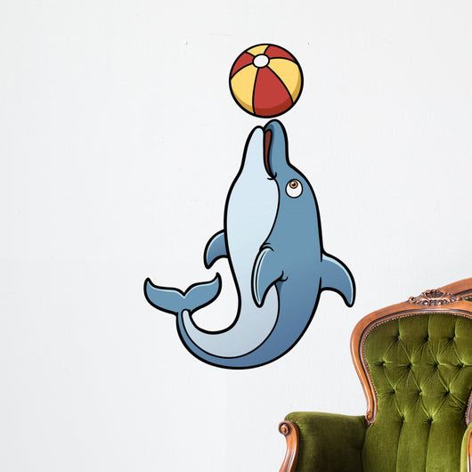 Vector Illustration Cartoon Dolphin Wall Decal
