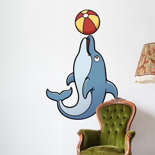 Vector Illustration Cartoon Dolphin Wall Decal