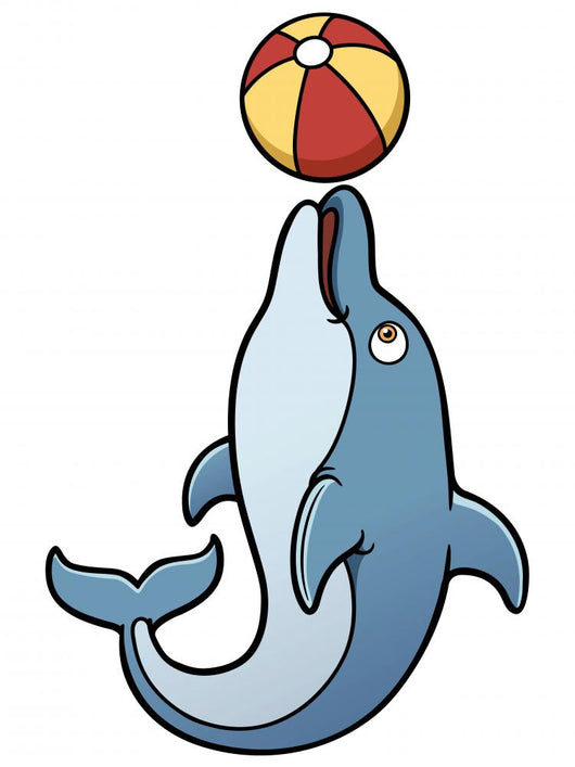Vector Illustration Cartoon Dolphin Wall Decal