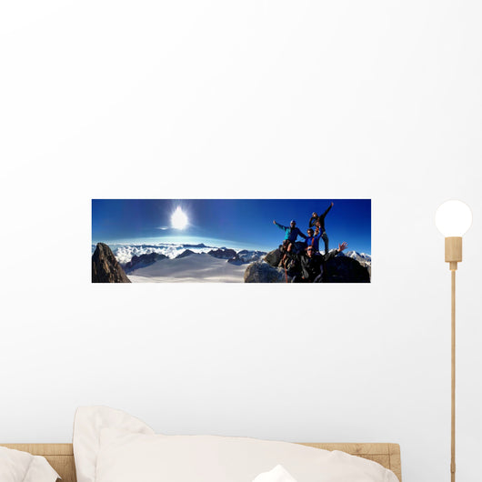 Climber Top Mountain Wall Decal Panoramic Wall Decal