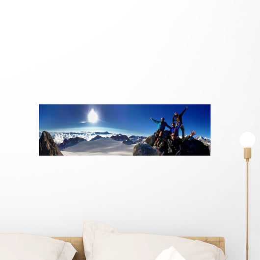 Climber Top Mountain Wall Decal Panoramic Wall Decal