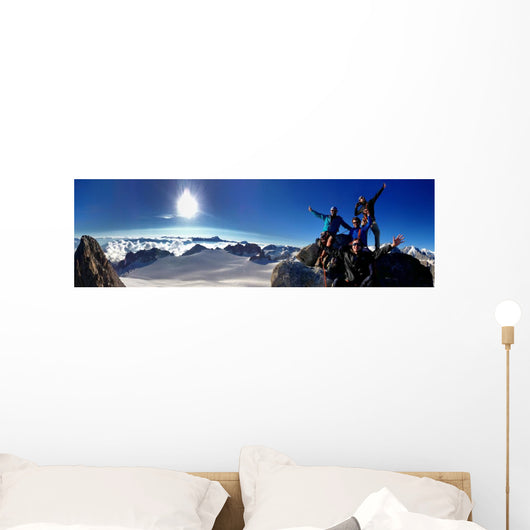Climber Top Mountain Wall Decal Panoramic Wall Decal