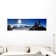 Climber Top Mountain Wall Decal Panoramic Wall Decal