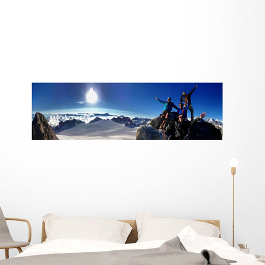 Climber Top Mountain Wall Decal Panoramic Wall Decal