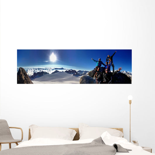 Climber Top Mountain Wall Decal Panoramic Wall Decal