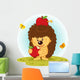 Hedgehog with Apples Wall Decal