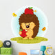 Hedgehog with Apples Wall Decal