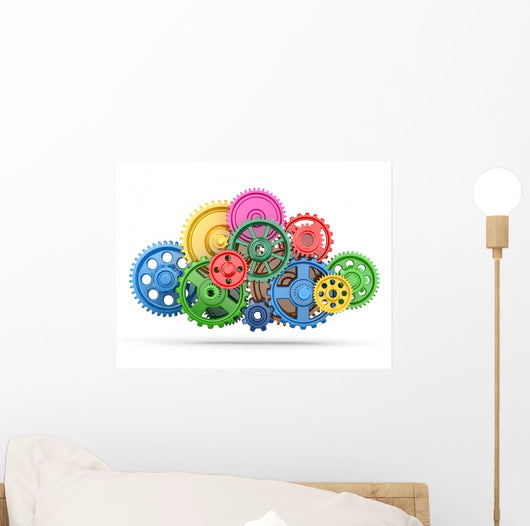 Perpetuum Mobile Color Gears Wall Decal