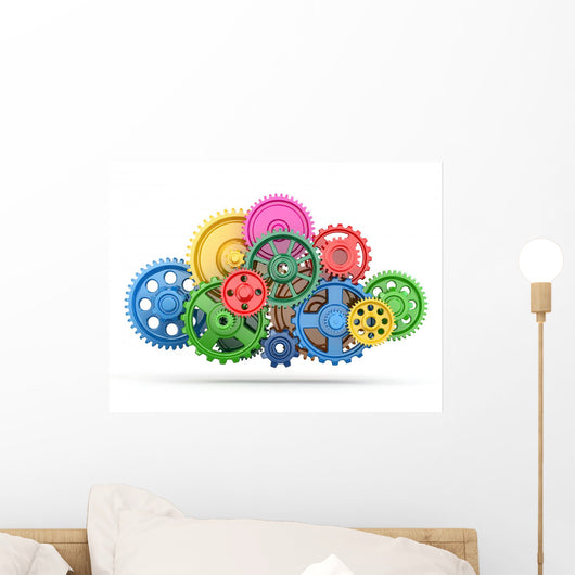 Perpetuum Mobile Color Gears Wall Decal