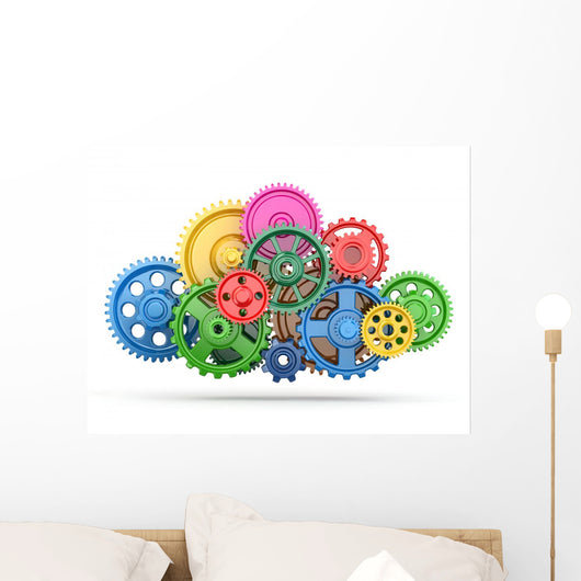 Perpetuum Mobile Color Gears Wall Decal