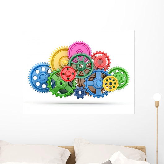 Perpetuum Mobile Color Gears Wall Decal