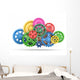 Perpetuum Mobile Color Gears Wall Decal