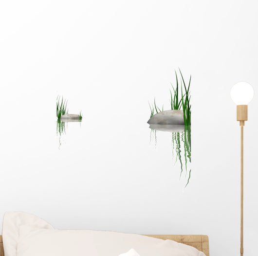 Stones Grass Waters Edge Wall Decal