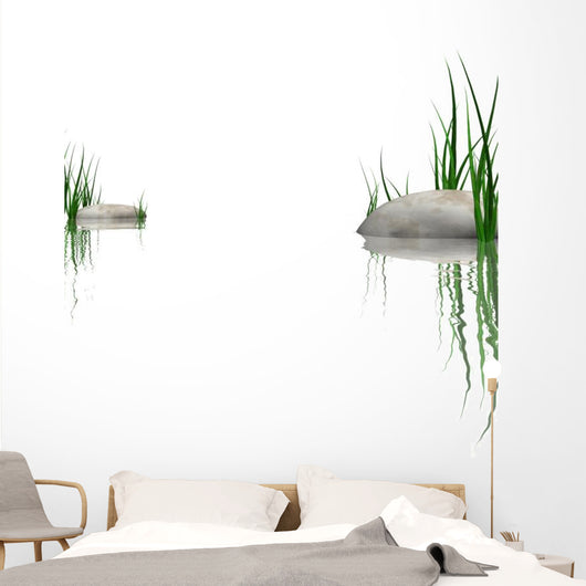 Stones Grass Waters Edge Wall Decal