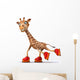 CG Giraffe Roller Skating Wall Decal