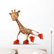CG Giraffe Roller Skating Wall Decal
