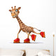 CG Giraffe Roller Skating Wall Decal