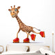 CG Giraffe Roller Skating Wall Decal