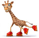 CG Giraffe Roller Skating Wall Decal