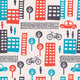 City Seamless Pattern Wall Decal