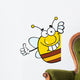 Cartoon Bee Around Corner Wall Decal