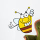Cartoon Bee Around Corner Wall Decal
