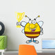 Cartoon Bee with Trophy Wall Decal