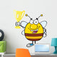 Cartoon Bee with Trophy Wall Decal