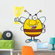 Cartoon Bee with Trophy Wall Decal