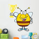 Cartoon Bee with Trophy Wall Decal