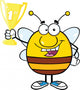 Cartoon Bee with Trophy Wall Decal