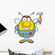 Pudgy Bee Worker Holding Wall Decal