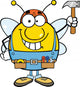 Pudgy Bee Worker Holding Wall Decal