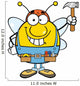 Pudgy Bee Worker Holding Wall Decal