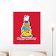 Birthday Card with Topsy-turvy Wall Decal