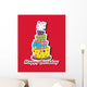 Birthday Card with Topsy-turvy Wall Decal