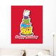 Birthday Card with Topsy-turvy Wall Decal
