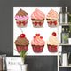 Cupcake Wall Decal Sticker Set Wall Decal