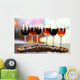 6 Liquor Glasses with Almonds Wall Decal