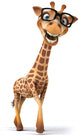 CG Giraffe Wearing Glasses Wall Decal